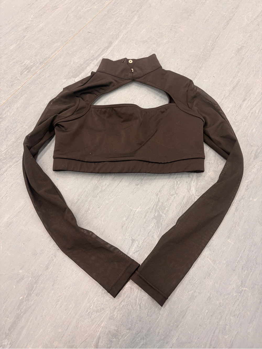 Kids Black Long-Sleeve Bolero Shrug Mesh sleeve Crop Top